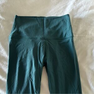 LULULEMON STORM TEAL RIBBED ALIGN LEGGINGS 25”
